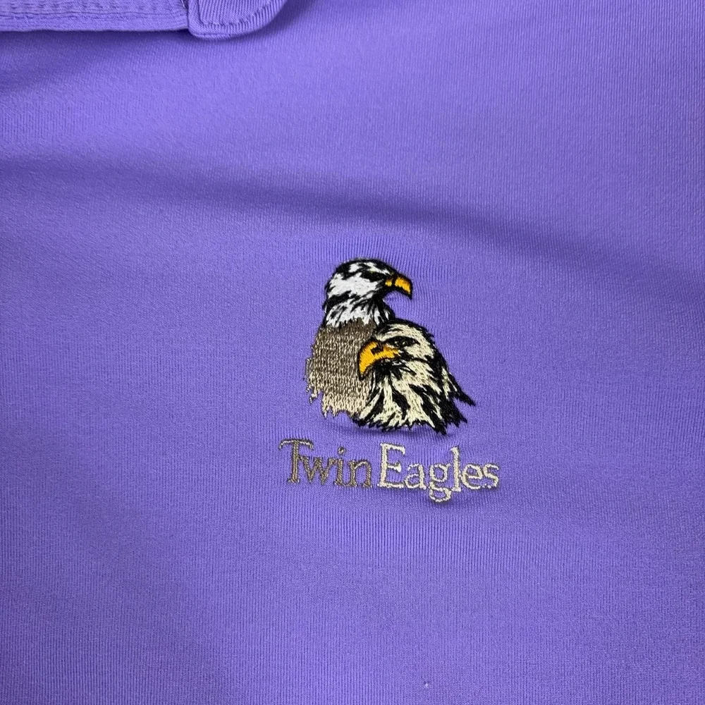 RLX Ralph Lauren Polo Shirt Mens 2XL Purple TwinEagles Golf Short Sleeve
